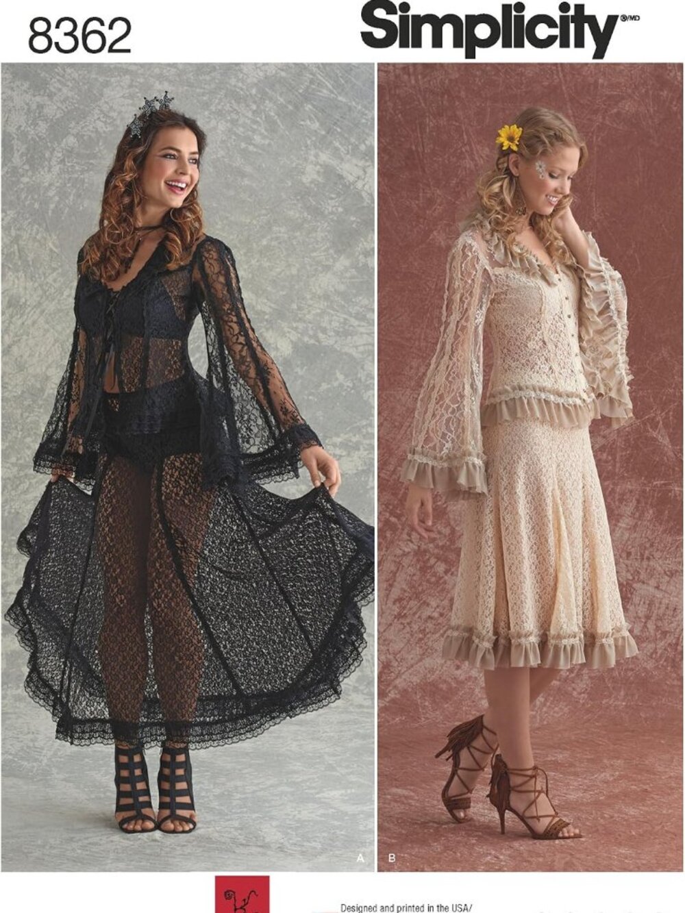 Simplicity 8362 Misses' Lace Blouse and Skirt Sewing Pattern, Sizes 14-22 NEW